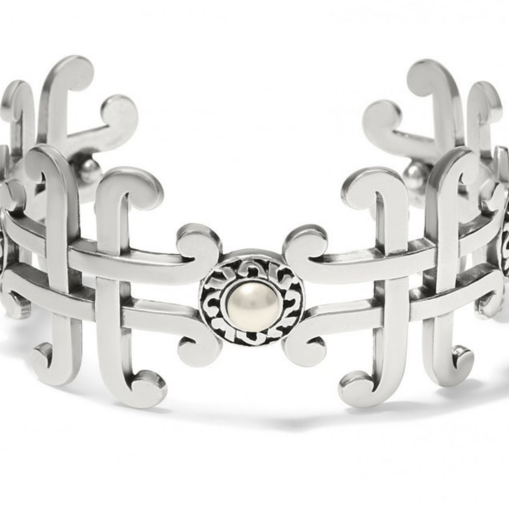 Brighton Taos Pearl Cross Cuff Bracelet